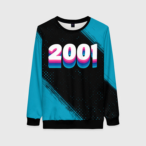 Женский свитшот Made in 2001: vintage art / 3D-Черный – фото 1