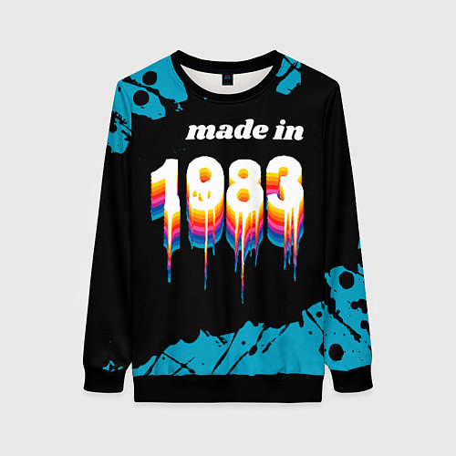 Женский свитшот Made in 1983: liquid art / 3D-Черный – фото 1
