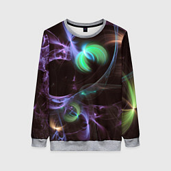 Свитшот женский Магические фиолетовые волны и цветные космические, цвет: 3D-меланж