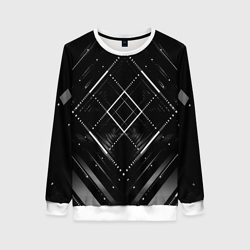 Женский свитшот Hexagon Black / 3D-Белый – фото 1