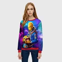 Свитшот женский Bart Simpson and Maggie in space - neural network, цвет: 3D-красный — фото 2