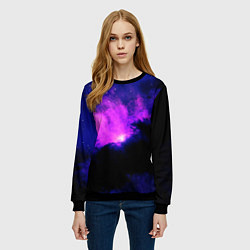 Свитшот женский Неоновый туманный космос, цвет: 3D-черный — фото 2