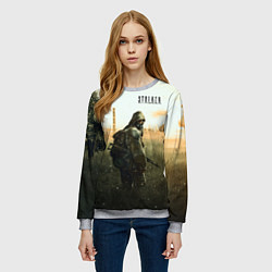 Свитшот женский STALKER Одиночка утром на ЧАЭС, цвет: 3D-меланж — фото 2