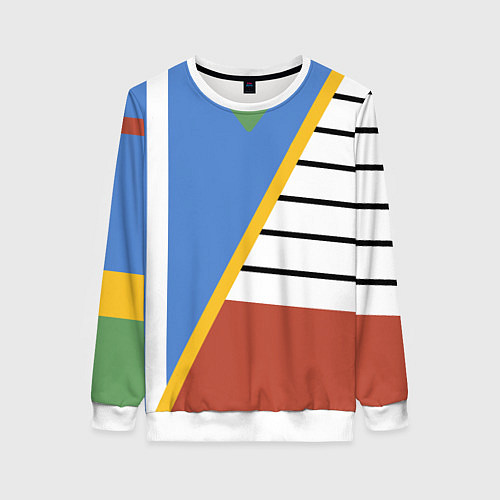 Женский свитшот Винтаж - 70-е - спортивный стиль / 3D-Белый – фото 1