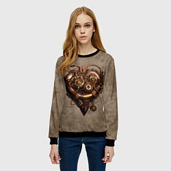 Свитшот женский Стимпанк сердце, цвет: 3D-черный — фото 2