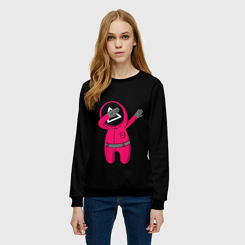 Женский свитшот DAB игра в кальмара / 3D-Черный – фото 3