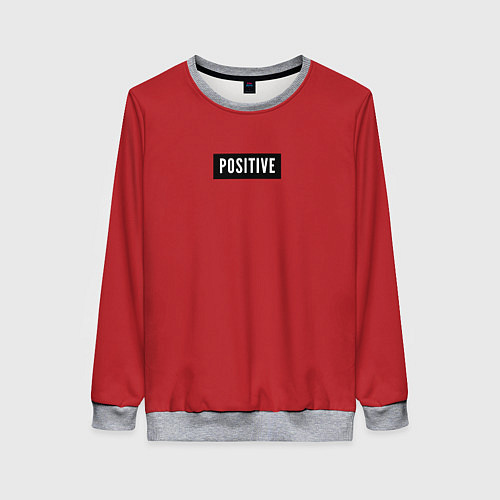 Женский свитшот Надпись позитив / 3D-Меланж – фото 1