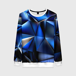 Женский свитшот Polygon blue abstract