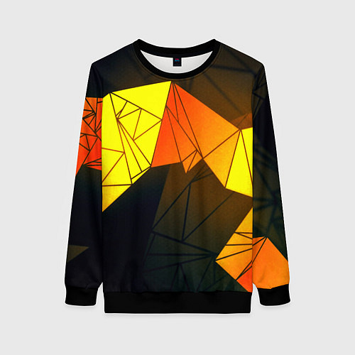 Женский свитшот Абстрактная геометрия фигур / 3D-Черный – фото 1