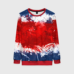 Свитшот женский Grunge strips colors, цвет: 3D-красный