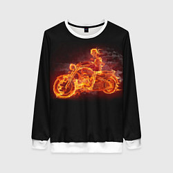 Свитшот женский Скорость байкера на максималках, цвет: 3D-белый