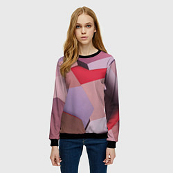 Свитшот женский Розовое абстрактное множество кубов, цвет: 3D-черный — фото 2
