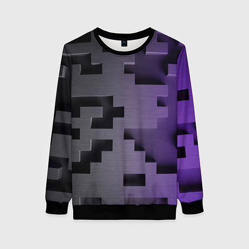 Женский свитшот Кубический лабиринт / 3D-Черный – фото 1