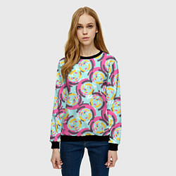 Свитшот женский Круговой паттерн, цвет: 3D-черный — фото 2