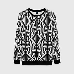 Свитшот женский Паттерн из чёрно-белого множества треугольников, цвет: 3D-черный