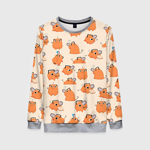 Женский свитшот Человек-бензопила - Почита и хлебушек / 3D-Меланж – фото 1