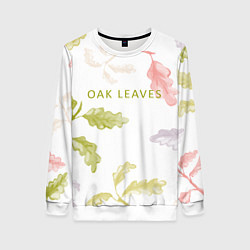 Свитшот женский Oak leaves, цвет: 3D-белый