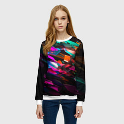 Свитшот женский Множество цветного металла, цвет: 3D-белый — фото 2