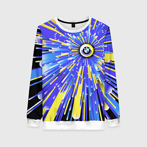 Женский свитшот BMW - neon pattern - Germany / 3D-Белый – фото 1