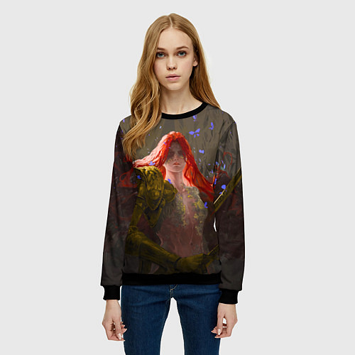 Женский свитшот Маления из Elden Ring / 3D-Черный – фото 3
