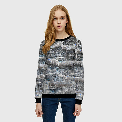 Женский свитшот Неземная текстура / 3D-Черный – фото 3