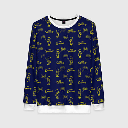 Женский свитшот Bart pattern Eat my shorts / 3D-Белый – фото 1