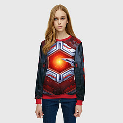 Свитшот женский Космическое яркое ядро, цвет: 3D-красный — фото 2