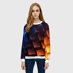 Свитшот женский Геометрия с градиентом, цвет: 3D-белый — фото 2