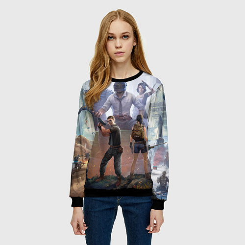 Женский свитшот PUBG банда / 3D-Черный – фото 3