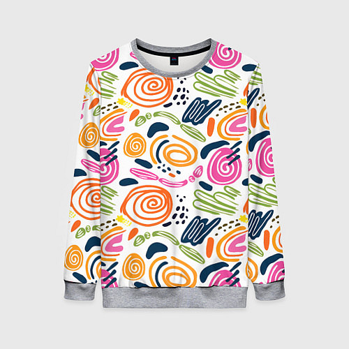 Женский свитшот Геометрический паттерн / 3D-Меланж – фото 1