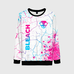 Свитшот женский Bleach neon gradient style: надпись, символ, цвет: 3D-черный