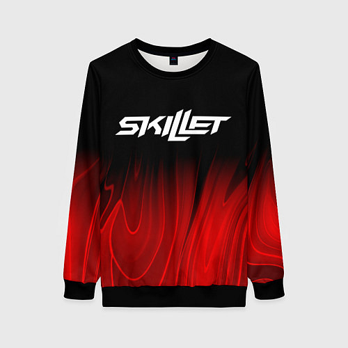 Женский свитшот Skillet red plasma / 3D-Черный – фото 1