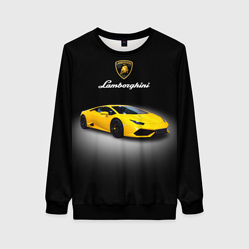 Женский свитшот Спорткар Lamborghini Aventador / 3D-Черный – фото 1