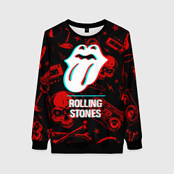 Женский свитшот Rolling Stones rock glitch