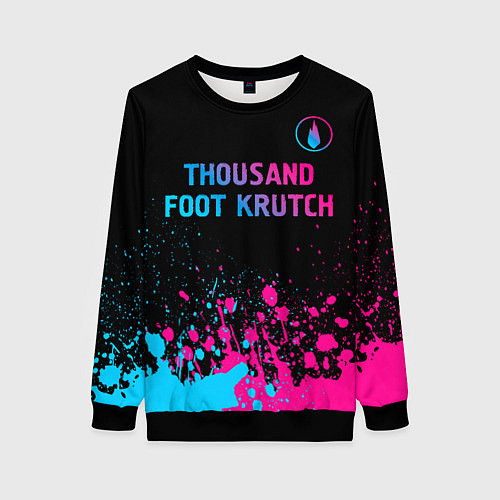 Женский свитшот Thousand Foot Krutch - neon gradient: символ сверх / 3D-Черный – фото 1