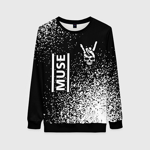 Женский свитшот Muse и рок символ на темном фоне / 3D-Черный – фото 1