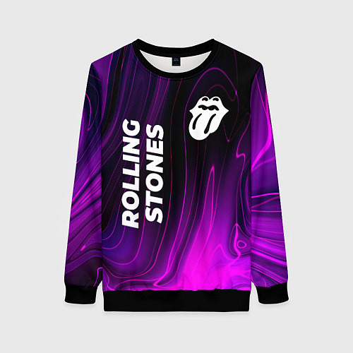 Женский свитшот Rolling Stones violet plasma / 3D-Черный – фото 1