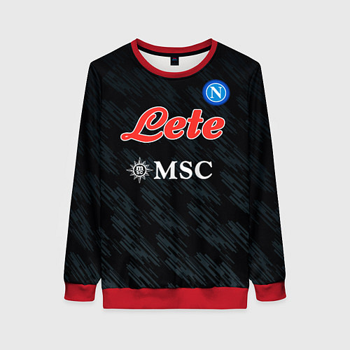 Женский свитшот Хвича Кварацхелия Наполи форма третья / 3D-Красный – фото 1