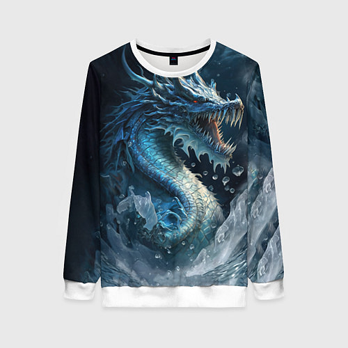 Женский свитшот Ледяной дракон / 3D-Белый – фото 1