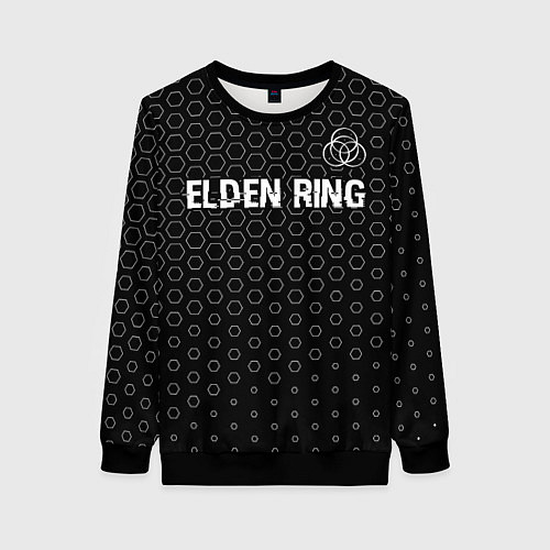 Женский свитшот Elden Ring glitch на темном фоне: символ сверху / 3D-Черный – фото 1
