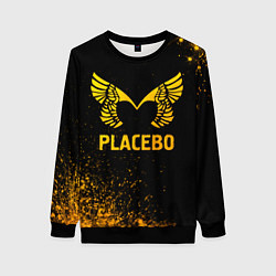 Свитшот женский Placebo - gold gradient, цвет: 3D-черный
