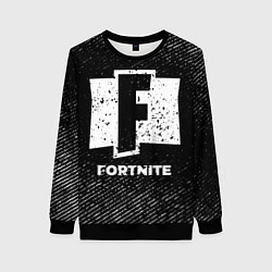 Женский свитшот Fortnite с потертостями на темном фоне