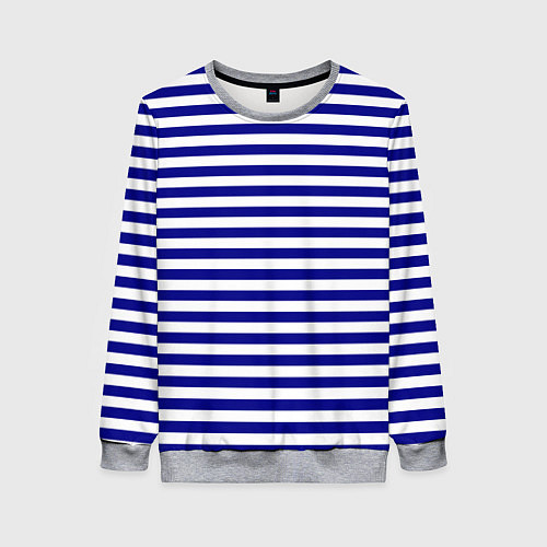 Женский свитшот Тельняшка синяя ВМФ / 3D-Меланж – фото 1