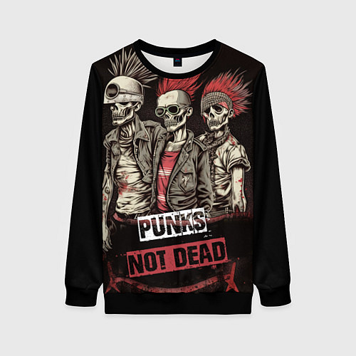 Женский свитшот Punks not dead / 3D-Черный – фото 1