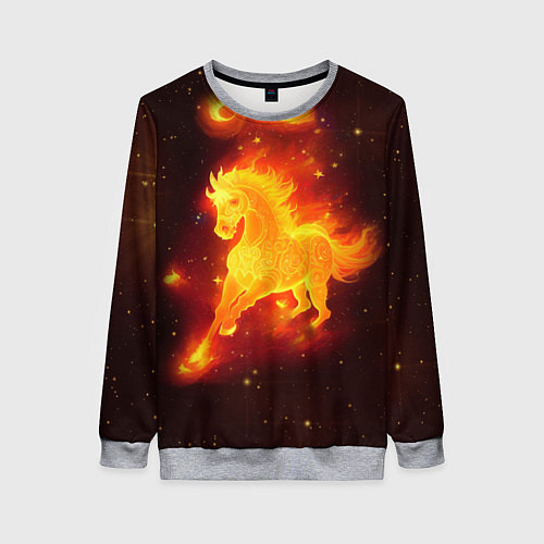Женский свитшот Огненный конь мчится / 3D-Меланж – фото 1