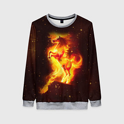 Женский свитшот Пылающий фантастический конь