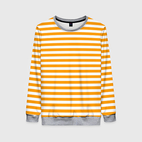 Женский свитшот Тельняшка оранжевая МЧС / 3D-Меланж – фото 1