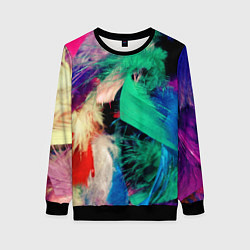 Женский свитшот Неоновые перья павлина