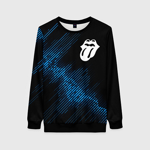 Женский свитшот Rolling Stones звуковая волна / 3D-Черный – фото 1