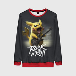 Женский свитшот Пикачу с электрогитарой